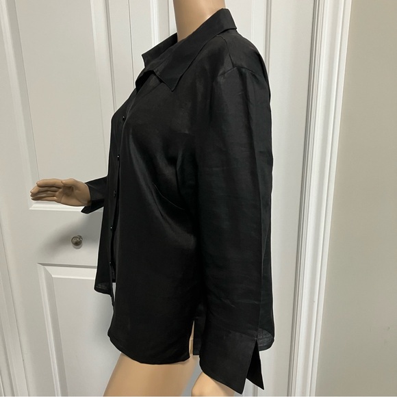 Laura | Black Button-Up sheer Top - Picture 3 of 9